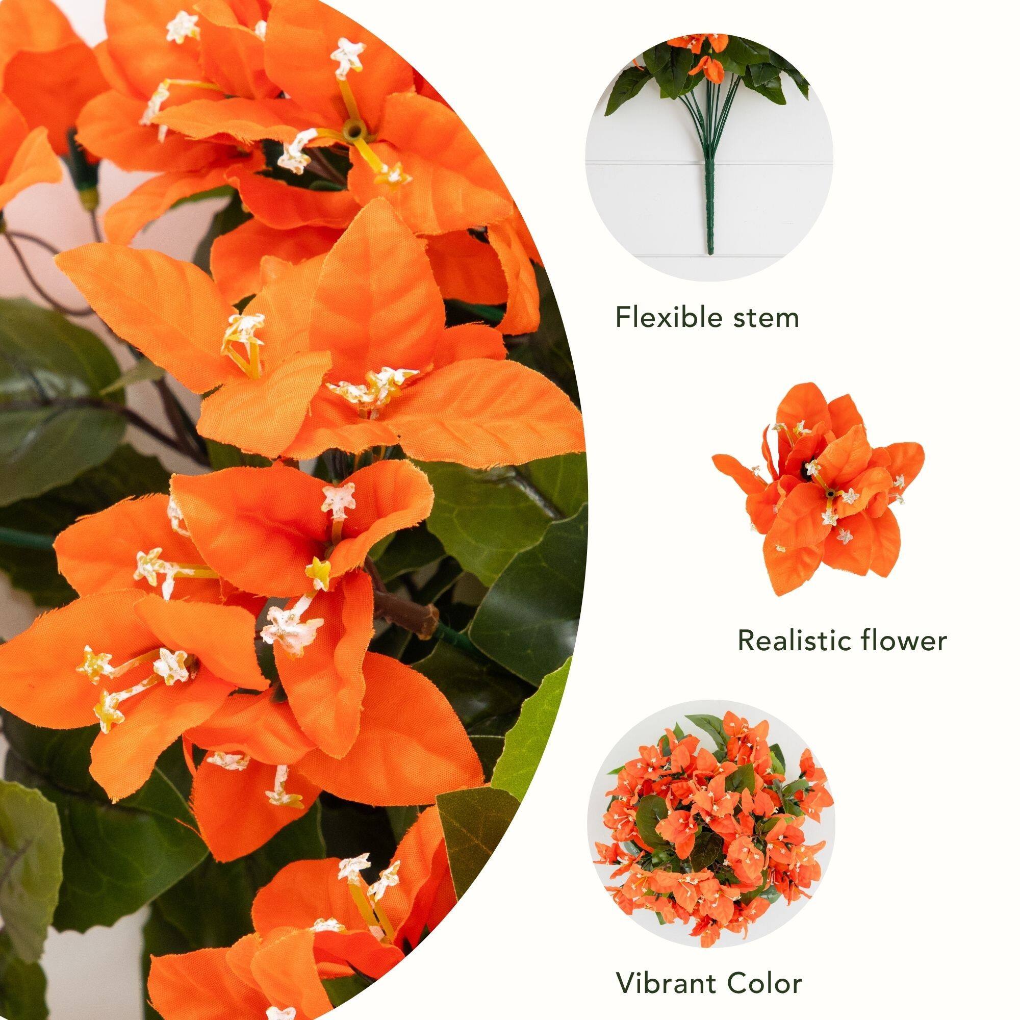 19" UV Resistant Artificial Bougainvillea Bushes